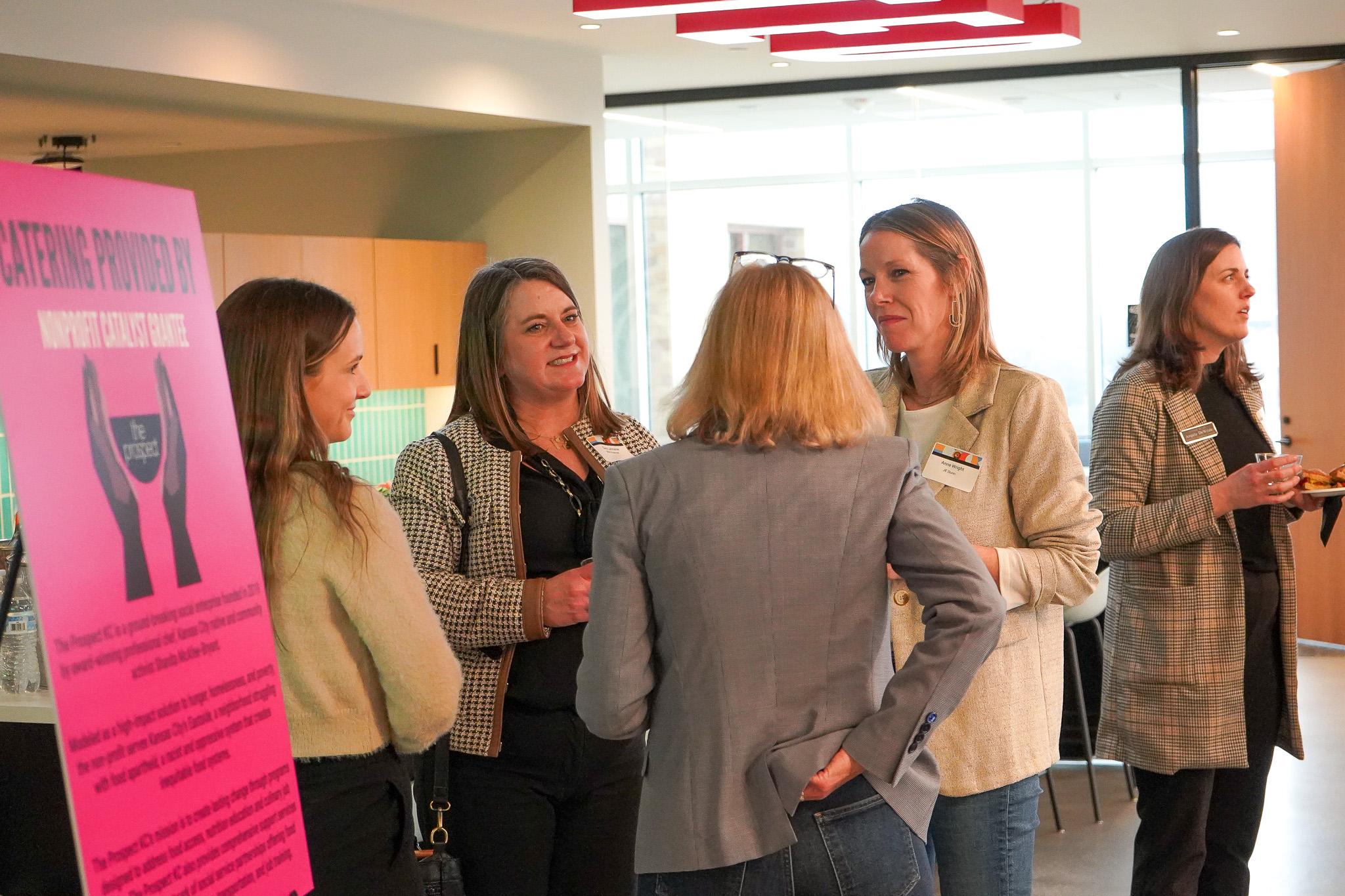 Image of guests chatting in CommUNITY Space at United Way of Greater Kansas City