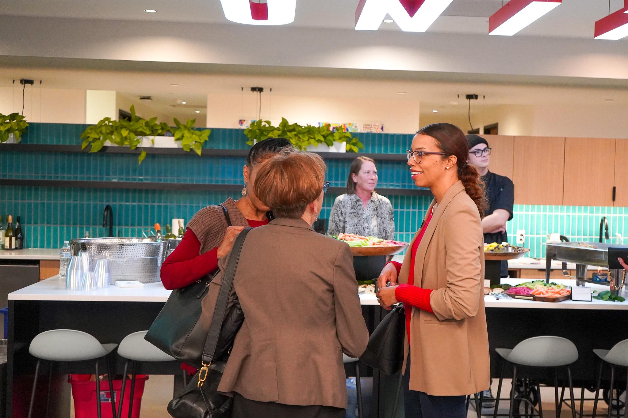 Image of guests chatting in CommUNITY Space at United Way of Greater Kansas City